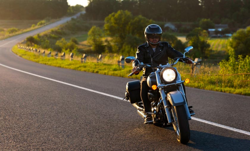 Motorcycle on open road